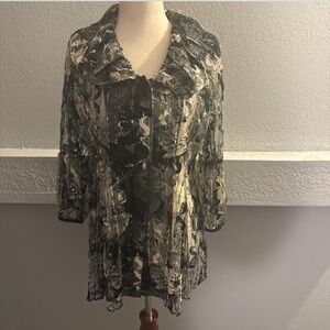 Elegant Black and Cream Women's Top unique vintage.